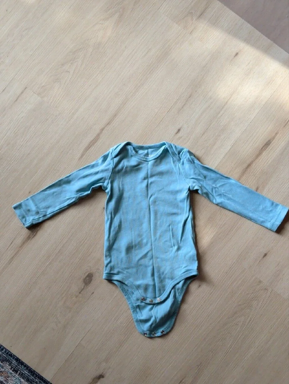 Primary Long-Sleeve Baby Bodysuit in Light Blue